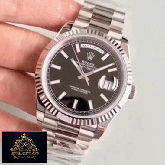 Rolex Day-Date 228239 Stainless Steel Silver Black