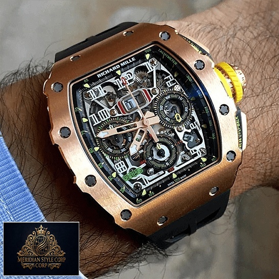 Richard Mille RM01103 Rose Gold Black Dial Replica on the wrist