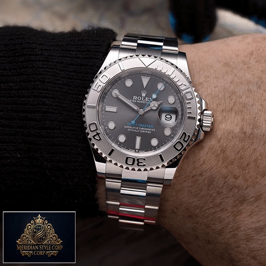 Rolex Yacht Master 116622 Steel Dial Replica on the wrist