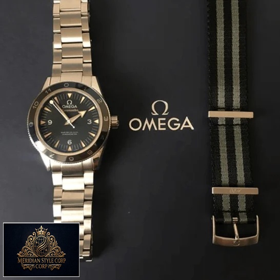 Omega Seamaster Stainless Steel Black Dial Replica on the box