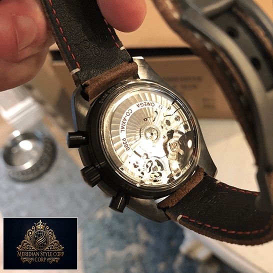 Omega Speedmaster 311.92.44.51 Leather Brown Bracelet Replica mechanism view