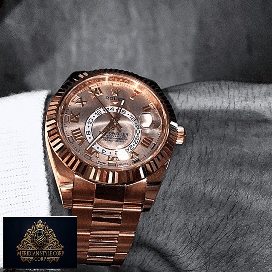 Rolex Sky Dweller Everose Gold 326935 On his wrist