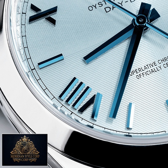 Rolex Day-Date 228206-0002 "Oyster Bracelet" Authentic Copy 1:1 rolex day dat e228206 stainless steel blue diagonal dial oyster