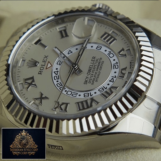 Rolex Sky-Dweller White Dial 326939 Silver Fluted Bezel Replica