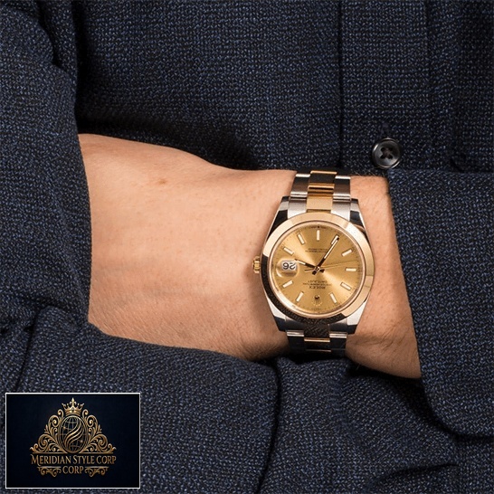 Rolex Datejust 126303 Steel Gold Replica on the man wrist