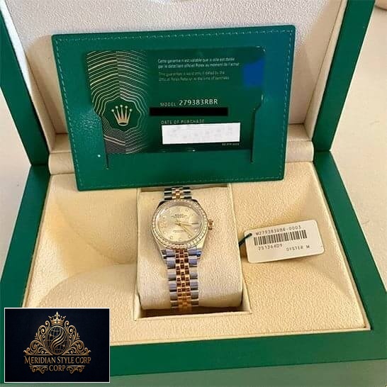 Rolex Datejust 279383RBR-0003 Replica & Guarantee Card in Green Rolex Box
