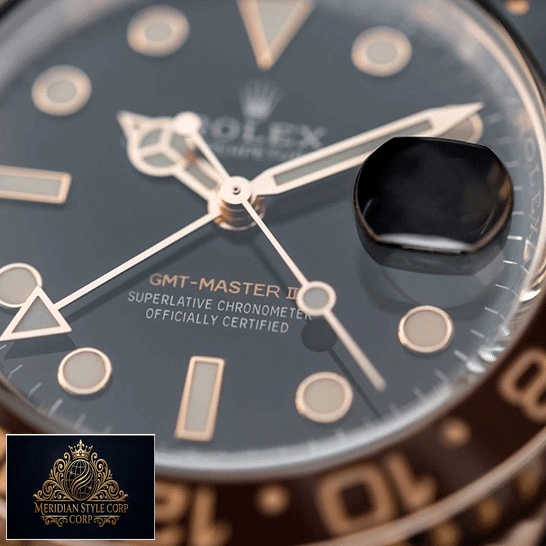 Rolex GMT-Master II 126715CHNR-0001 Replica dial is black with stick and dot indices