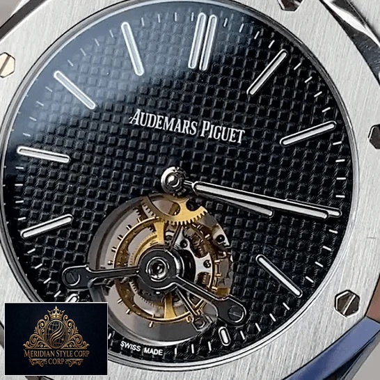 Audemars Piguet Royal Oak Black Dial Tourbillion Replica close analog view