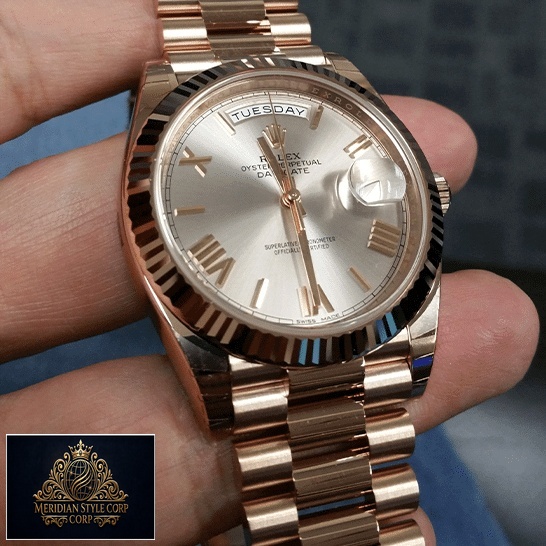 Rolex Day-Date 228235 AR Stainless Steel With Rose Gold Wrapped Rhodium Dial Replica
