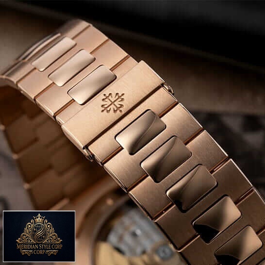 Patek Philippe Nautilus Rose Gold Bracelet Replica closed clasp