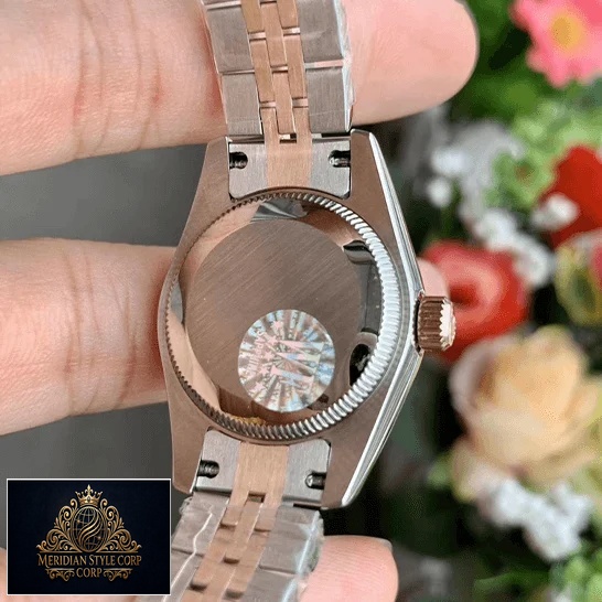 Rolex 278271 Stainless Steel Case Jubilee Replica on the hand & flowers