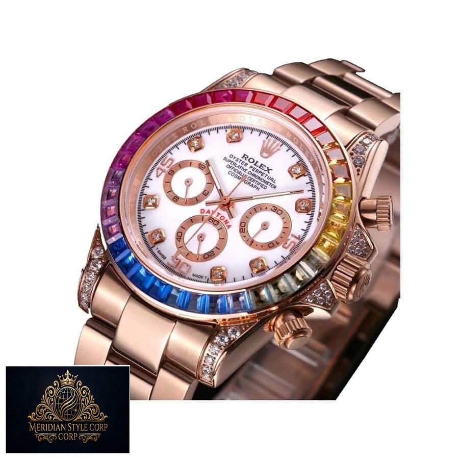 rolex-daytona-cosmograph-rainbow-crystals-bezel-left-replica