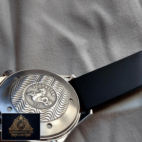 Omega Seamaster Professional Black Rubber Bracelet Replica steel case