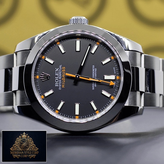 Rolex Milgauss 116400 Black dial with Luminous stick indices Replica