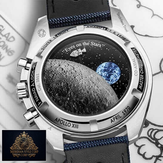 Omega Speedmaster Apollo Stainless Steel Replica upside moon view