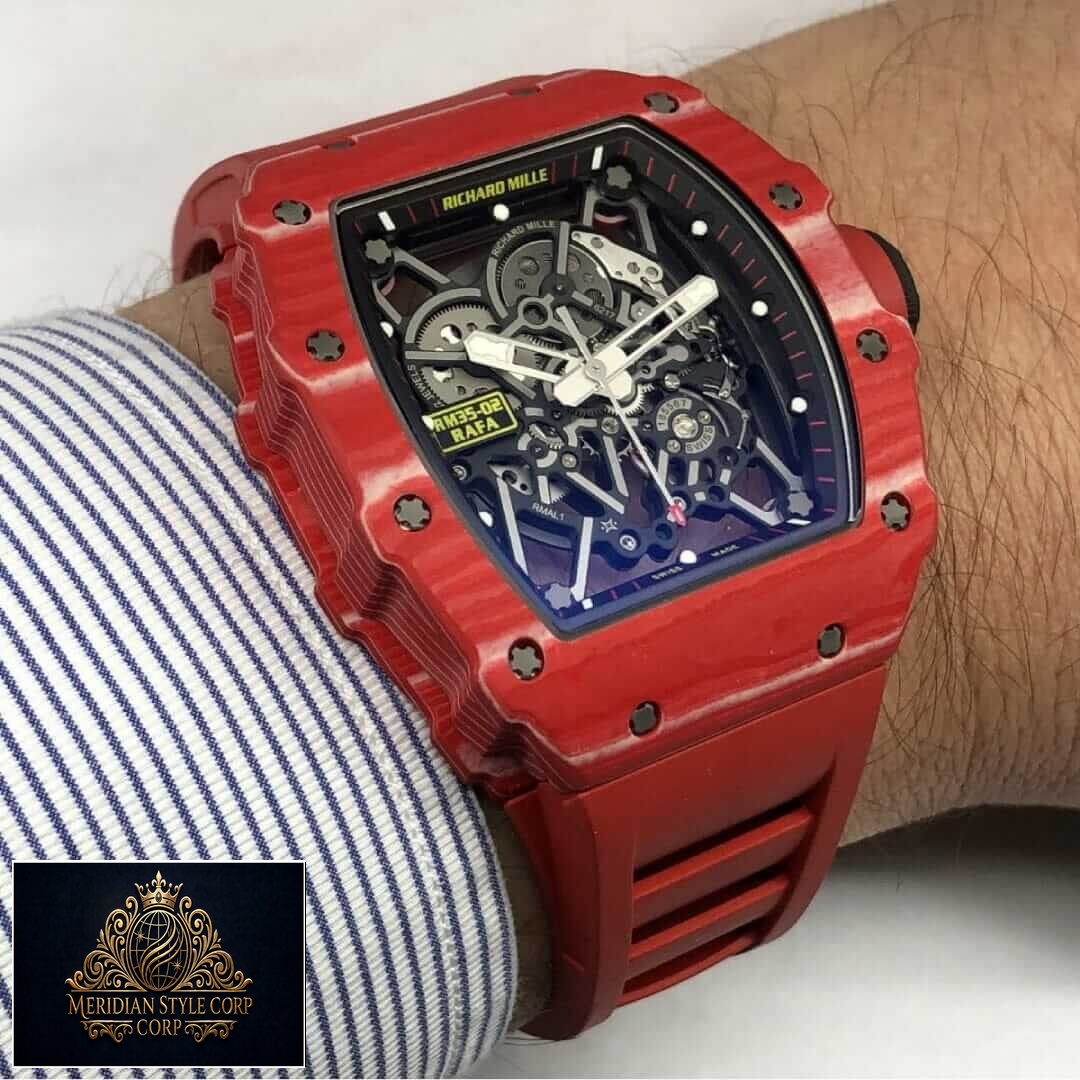 Richard Mille RM35-02 Red Rubber Bracelet Replica on the wrist