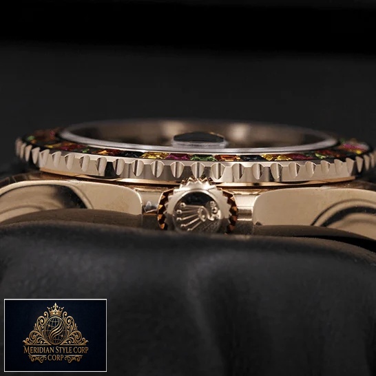 Rolex Yacht-Master Gem-Set Bezel 116695 Super Clone Quality rolex perpetual yacht master with gem set bezel 116695 replica left Rolex Gem Set 116695 Replica Crown / Push Button