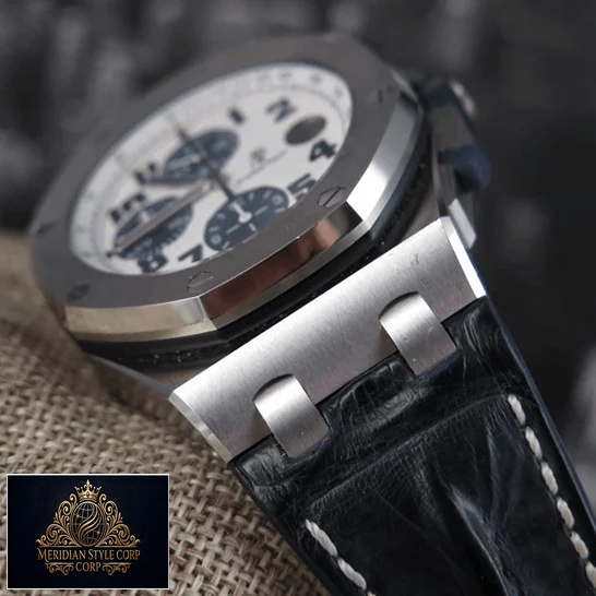 Audemars Piguet Royal Oak White Dial Replica blue leather bracelet