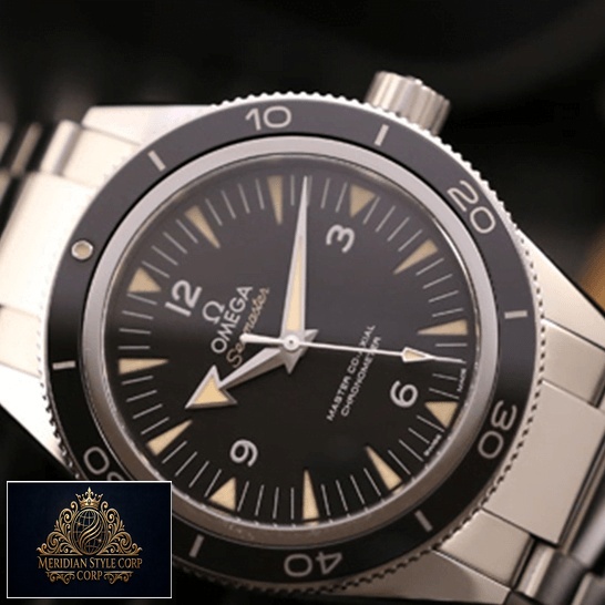 Omega Seamaster Black Dial Stainless Steel Replica front view