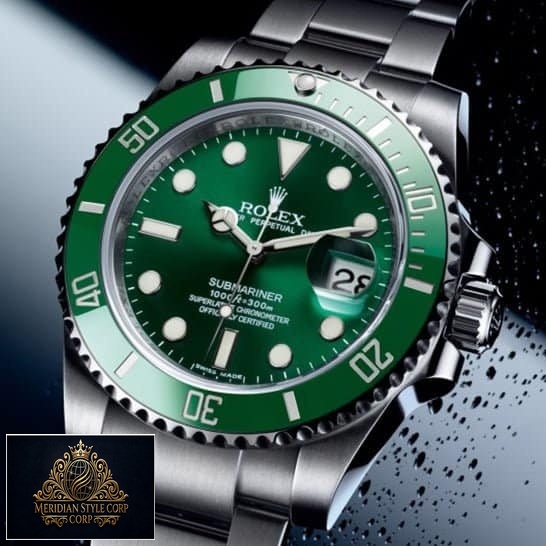 Rolex Blaken Submariner Green Bezel black crown pusher