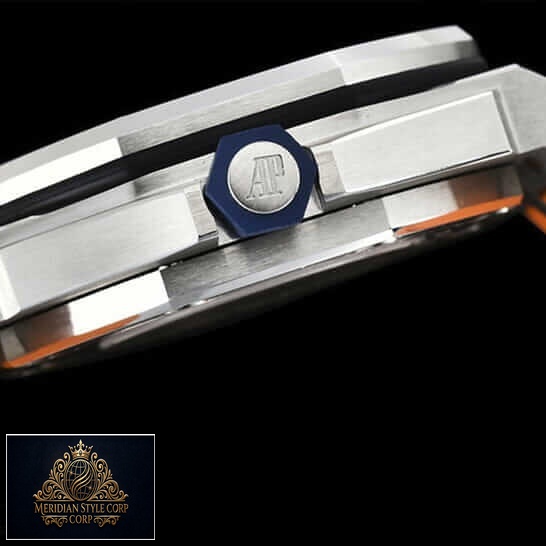 Audemars Piguet Royal Oak 15710ST Replica Crown / push button black background