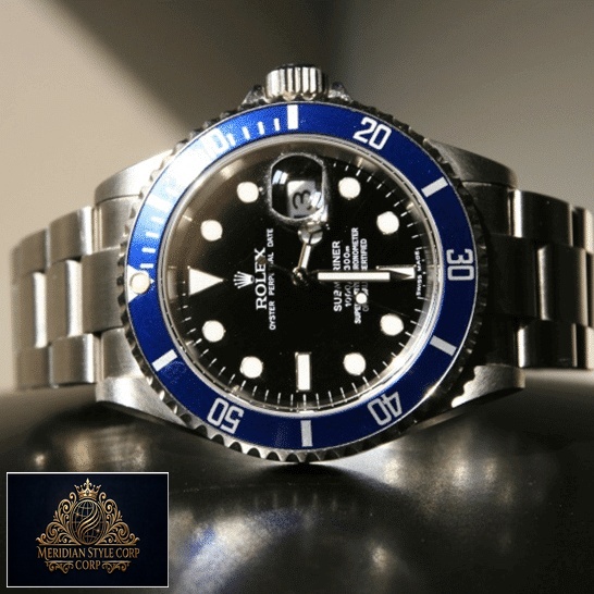 Rolex Submariner Date 16610 Black Dial Oyster Replica on the table