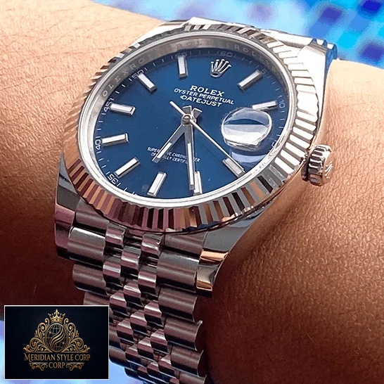Rolex Datejust 126334 Blue Dial Jubilee Replica on the wrist