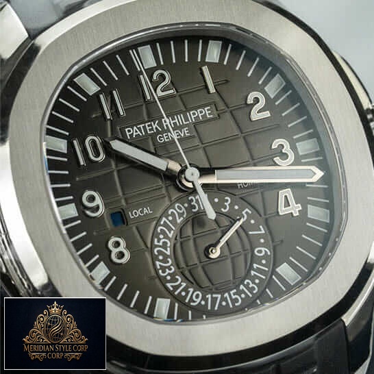 Patek Philippe Geneve Black Dial Steel Bezel Replica close front view
