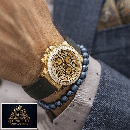 Rolex Daytona Yellow Gold 116508-0004 Replica on his arm