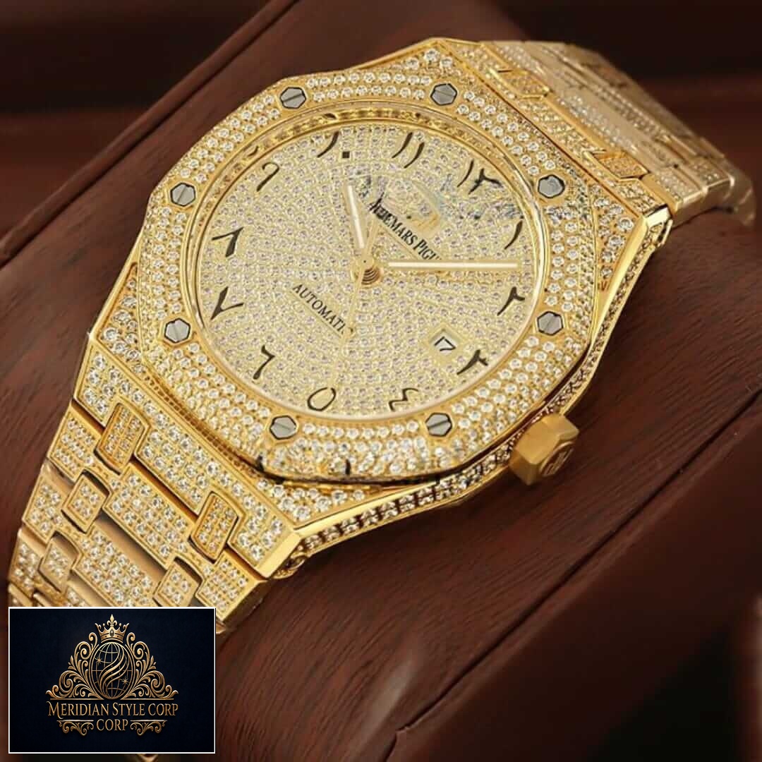 Audemars Piguet Royal Oak Selfwinding AP160SF295 Yellow Gold Iced Out Replica