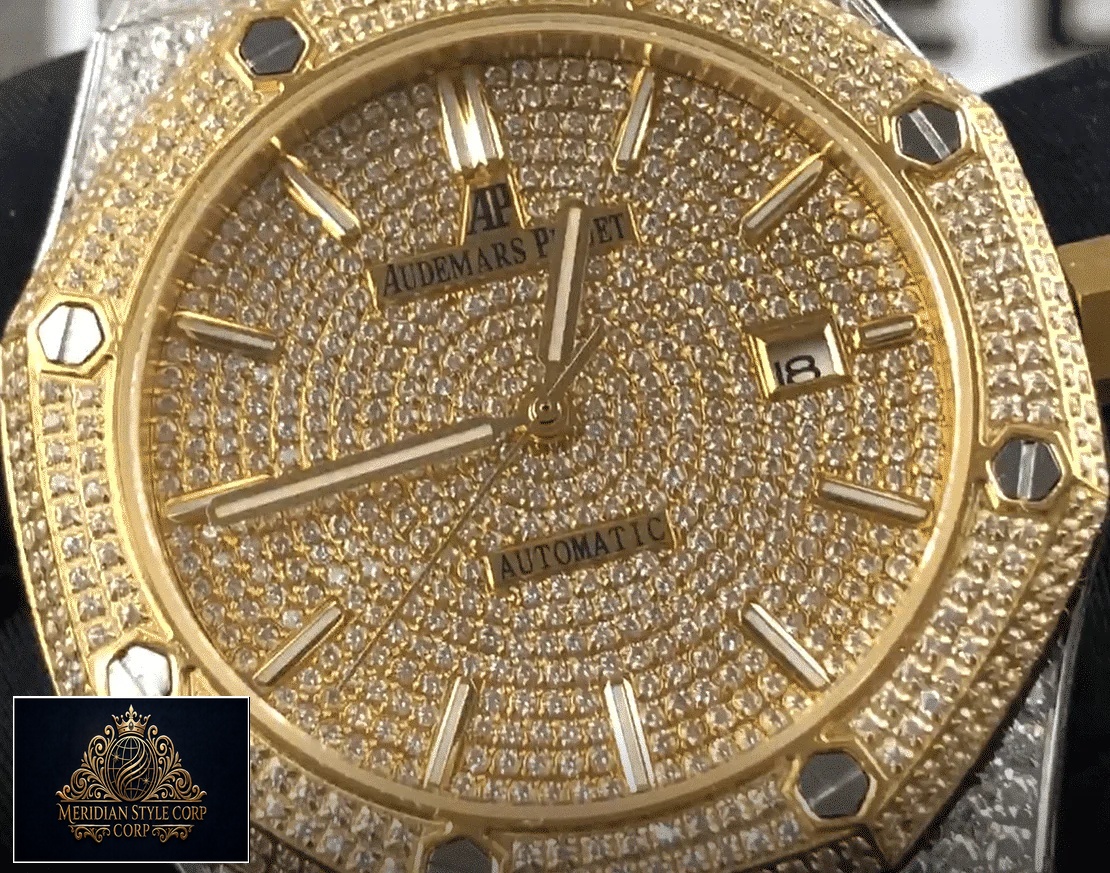 Audemars Piguet Royal Oak "Iced Out Yellow Gold" 15400SR.OO.1220SR.01 Premium Duplicate Screenshot 36