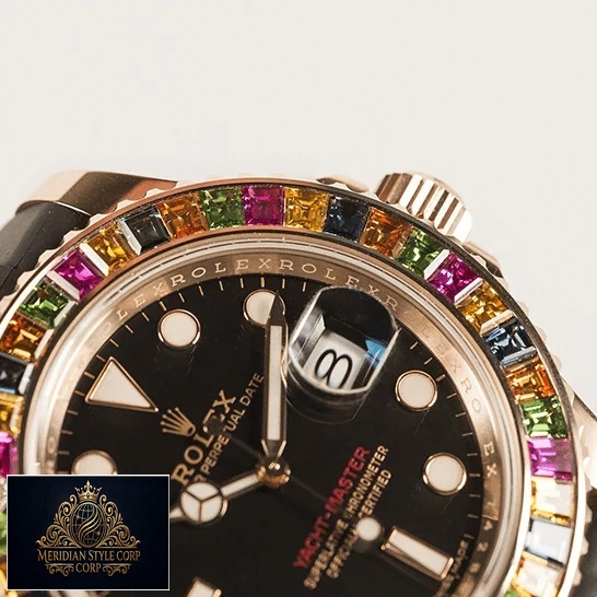 Rolex Yacht-Master Gem-Set Bezel 116695 Super Clone Quality rolex perpetual yacht master with gem set bezel 116695 replica date Rolex Yacht Master Gem Set Bezel 116695 Replica crown push button