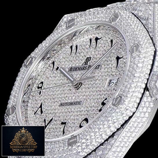 Audemars Piguet Royal Oak Custom Pave Diamond Set (Arabic) Dial Replica