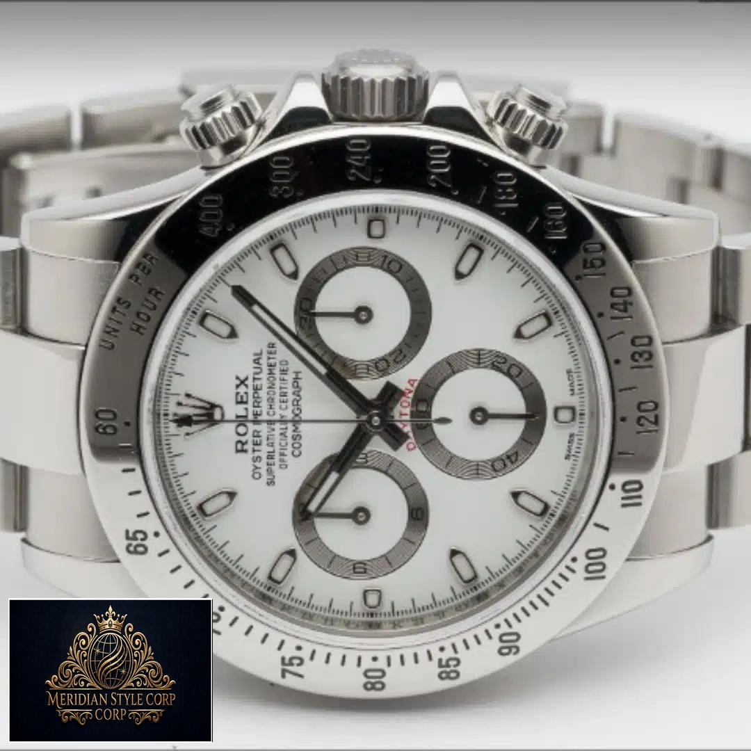 Rolex Daytona White Dial 116520 S.Steel Bezel & Oyster Bracelet Replica on the table