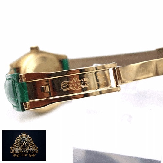 Rolex Day-Date 118138-0003 Replica Green Bracelet open Fold Clasp