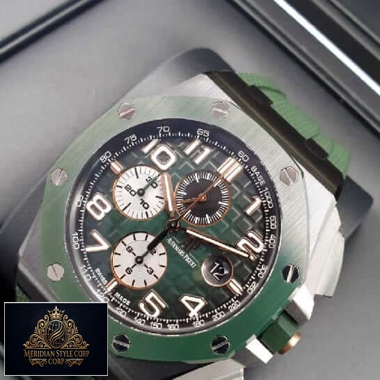 Audemars Piguet Royal Oak Offshore 26405CE.OO.A056CA.01 "Green Dial" High-End Clone Quality ap green black ceramic replica left