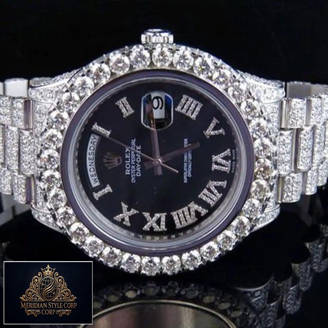 Rolex Day-Date II White Gold Gem-Set Bezel 218239 Replica