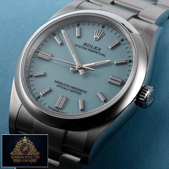 Rolex Perpetual 126000 S.Steel Case Turquoise Dial Stick Dot İndices Replica