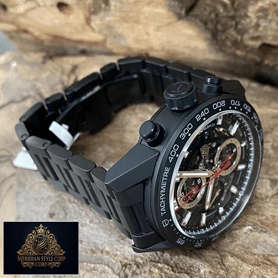 Tag Heuer Carrera Black Stainless Steel Bracelet Replica crown / push button