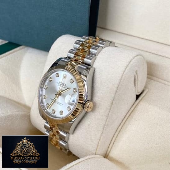 Rolex Datejust 16233 Stainless Steel Case Gold Crown Pusher