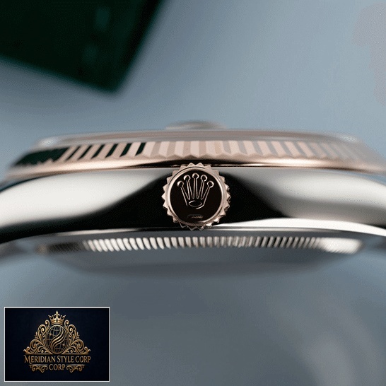 Rolex Datejust Sundust 126331-0010 Replica Rose Gold Fluted Bezel & Crown Pusher