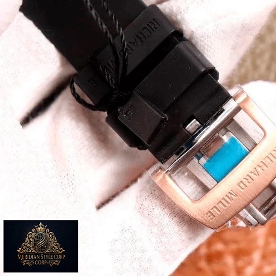 Richard Mille RM011 Black Rubber Bracelet Replica opened clasp