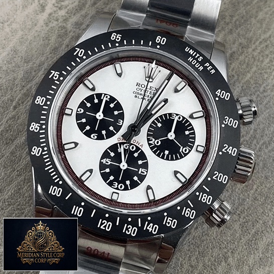Rolex Blaken Daytona Cosmograph Replica stick makers black bezel white dial