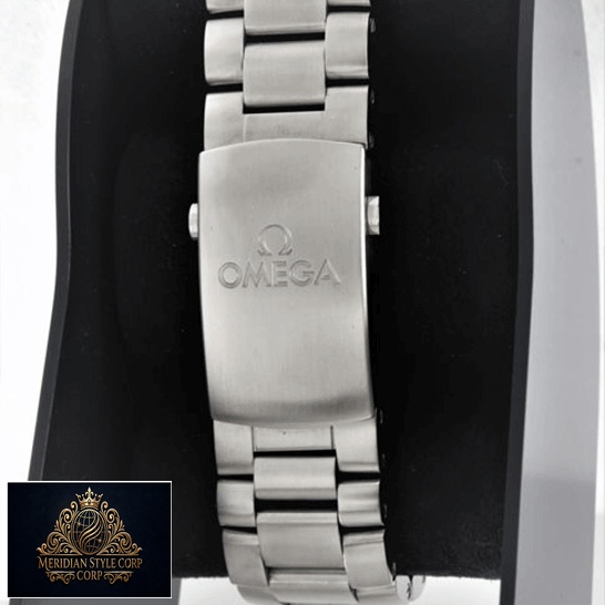 Omega Seamaster Stainless Steel Bracelet Replica on the black stand