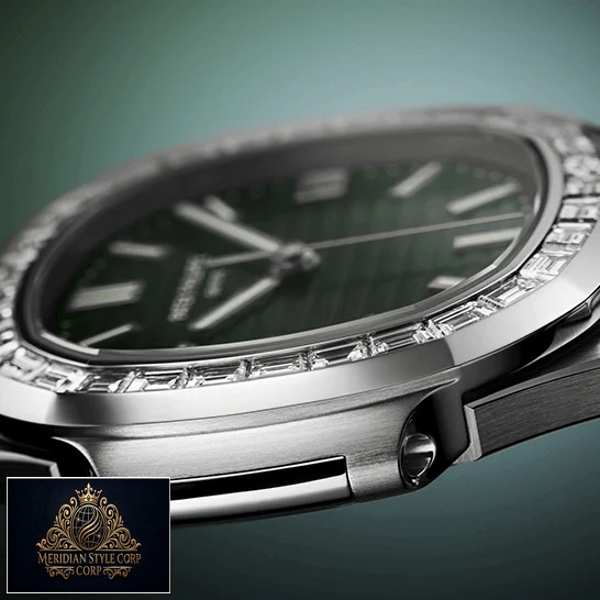 Patek Philippe Diamond Bezel Green Dial Replica side view