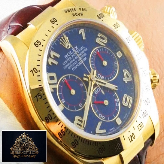 Rolex Daytona Yellow Gold Blue Dial 116518 Replica