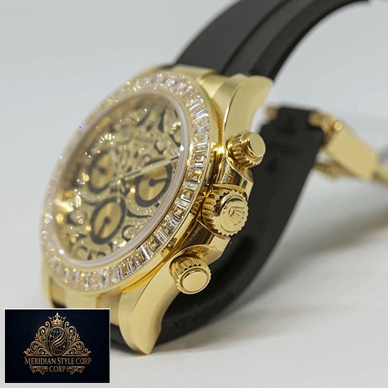 Rolex Daytona Eye of the Tiger 116508-0004 Replica Yellow Gold button & crown pusher