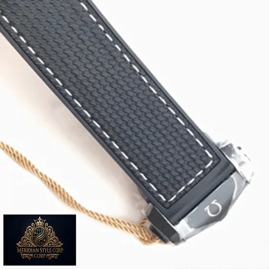 Omega Rubber Black Bracelet Replica white background