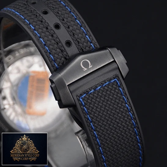Omega 215_92_46_22_01_002 Black Bracelet Replica black background
