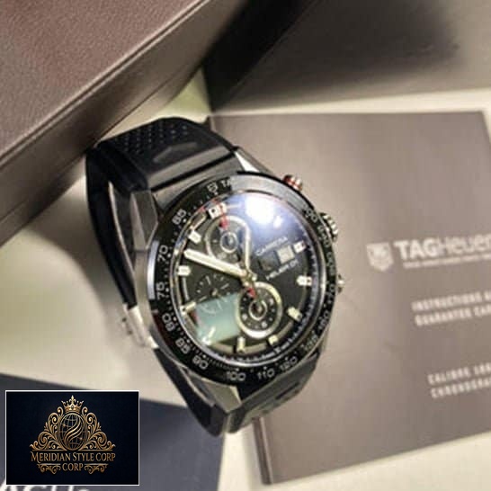 Tag Carrera Black Rubber Replica out of the box